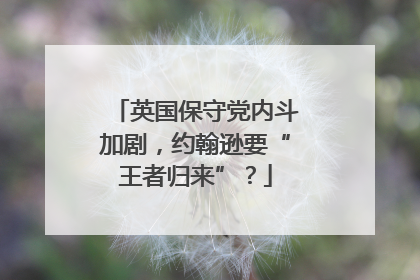 英国保守党内斗加剧，约翰逊要“王者归来”？