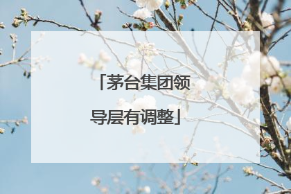 茅台集团领导层有调整