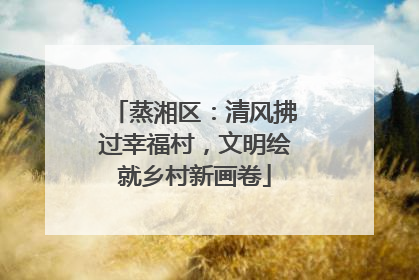 蒸湘区：清风拂过幸福村，文明绘就乡村新画卷