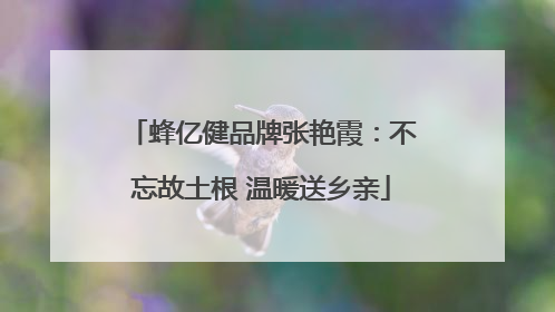 蜂亿健品牌张艳霞：不忘故土根 温暖送乡亲