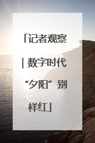 记者观察｜数字时代“夕阳”别样红