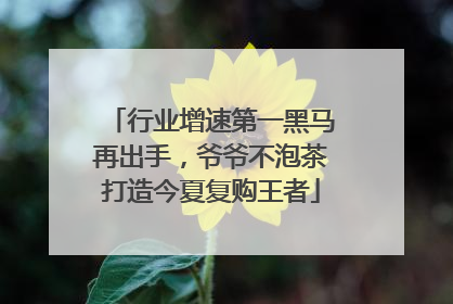 行业增速第一黑马再出手，爷爷不泡茶打造今夏复购王者
