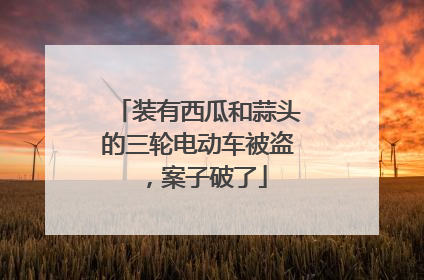 装有西瓜和蒜头的三轮电动车被盗，案子破了