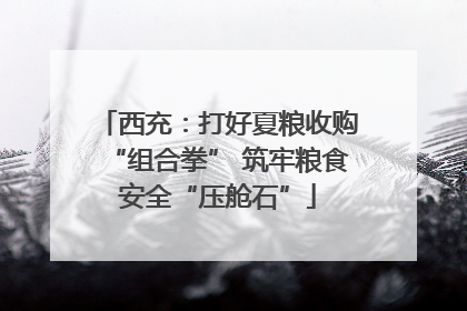 西充：打好夏粮收购“组合拳” 筑牢粮食安全“压舱石”
