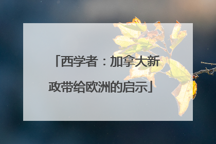 西学者：加拿大新政带给欧洲的启示