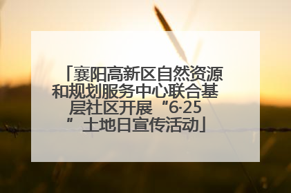 襄阳高新区自然资源和规划服务中心联合基层社区开展“6·25”土地日宣传活动