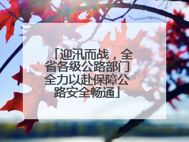 迎汛而战，全省各级公路部门全力以赴保障公路安全畅通