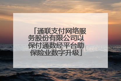 通联支付网络服务股份有限公司以保付通数经平台助保险业数字升级
