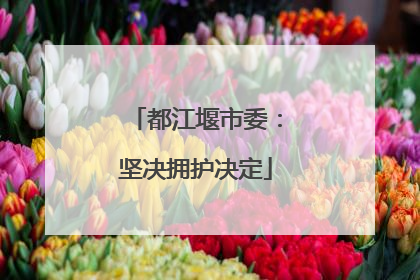 都江堰市委：坚决拥护决定