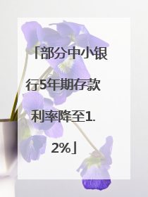 部分中小银行5年期存款利率降至1.2%