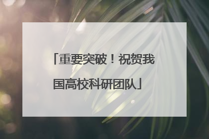 重要突破！祝贺我国高校科研团队