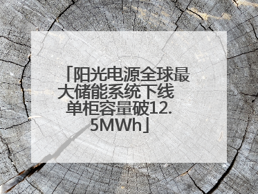 阳光电源全球最大储能系统下线 单柜容量破12.5MWh