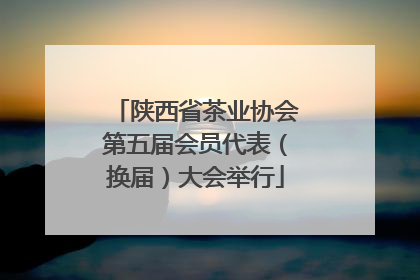 陕西省茶业协会第五届会员代表（换届）大会举行