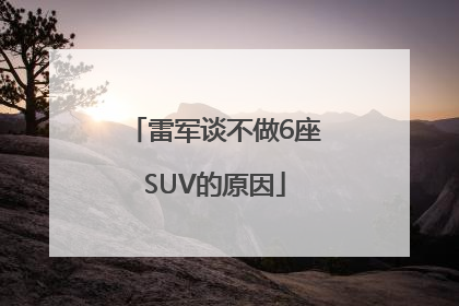 雷军谈不做6座SUV的原因