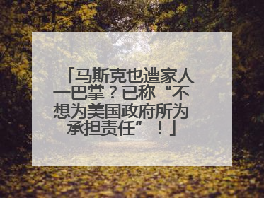 马斯克也遭家人一巴掌？已称“不想为美国政府所为承担责任”！
