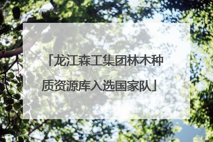 龙江森工集团林木种质资源库入选国家队