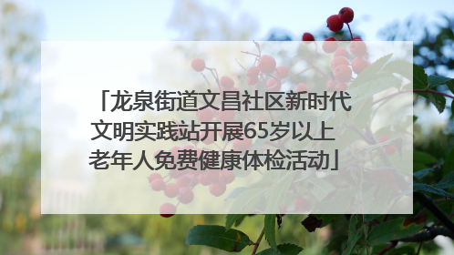 龙泉街道文昌社区新时代文明实践站开展65岁以上老年人免费健康体检活动