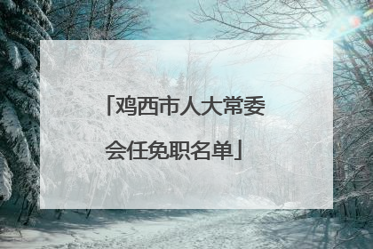 鸡西市人大常委会任免职名单