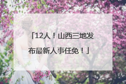 12人！山西三地发布最新人事任免！