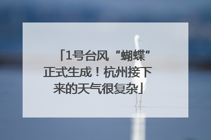 1号台风“蝴蝶”正式生成！杭州接下来的天气很复杂