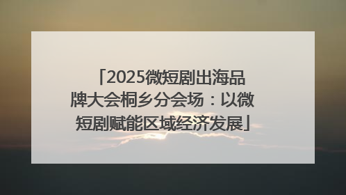 2025微短剧出海品牌大会桐乡分会场：以微短剧赋能区域经济发展