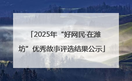 2025年“好网民·在潍坊”优秀故事评选结果公示