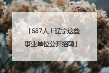 687人！辽宁这些事业单位公开招聘