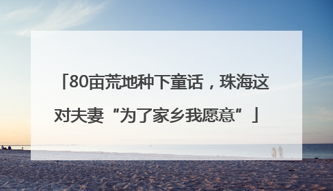 80亩荒地种下童话,珠海这对夫妻“为了家乡我愿意”