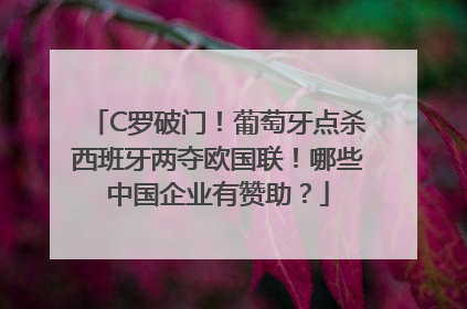C罗破门！葡萄牙点杀西班牙两夺欧国联！哪些中国企业有赞助？