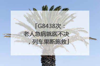 G8438次：老人急病就医不决，列车果断施救